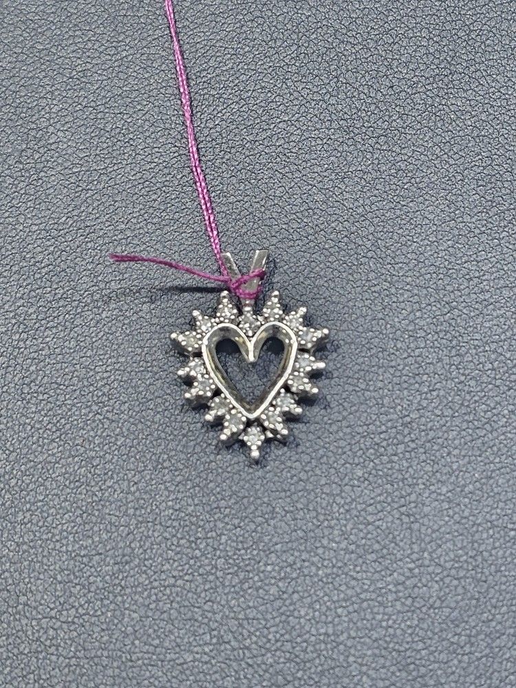 14kt WG Small Diamond Heart Pendant. (C-5) ASK FOR RYAN. #(contact info removed)93