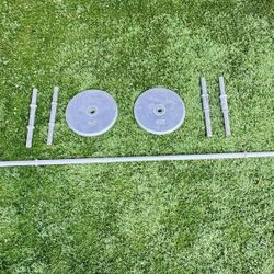 WEIGHTS. 7 PiIECES  SET W 2 PLATES 25 Ea 
