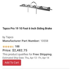 Tapco Pro 19   10’6” Brake With Folding Legs
