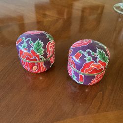 New Metal Covered Bowls, Set Of 2, Use For Candles, Jewelry, Candy Dish, Or… 