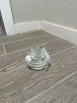 Crystal Glass Lotus Candle Holder & Bowl – $8
