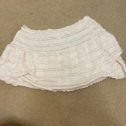 White Ruffle Mini Skirt