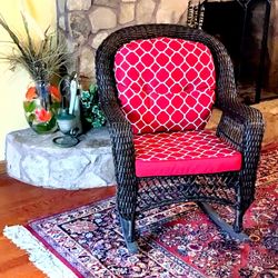  Wicker  Resin Rocking Chair  Antique Brown