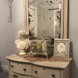Vintage Dresser And Mirror 