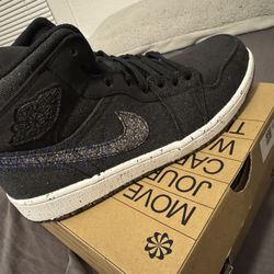 Jordan 1 Mid Crater Black