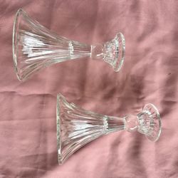 Set of 2 crystal candle holders