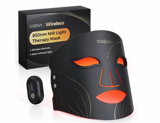 Red Light Therapy for Face, Cordless LED Face Mask with 4 Light Modes (NIR 850nm, Red 620nm, Blue, Amber), 272 LEDs, 10-Min Timer, Rechargeable for Gl