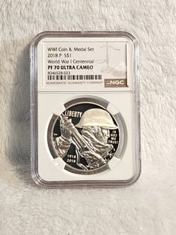 #491 WWI Coin & Medal 2018 P PF70 Ultra Cameo