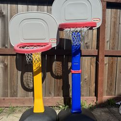 Two Little Tikes Basketball Hoop