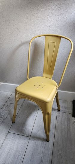 Yellow Tolix Metal Bistro Chair