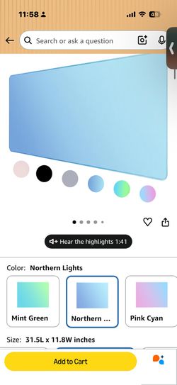 Desk Mat, Non-Slip Desk Pad Mat Protector, Large Desk Mat for Keyboard and Mouse, Northern Lights Desk Mousepad with Stitched Edges, Keyboard Pad for 