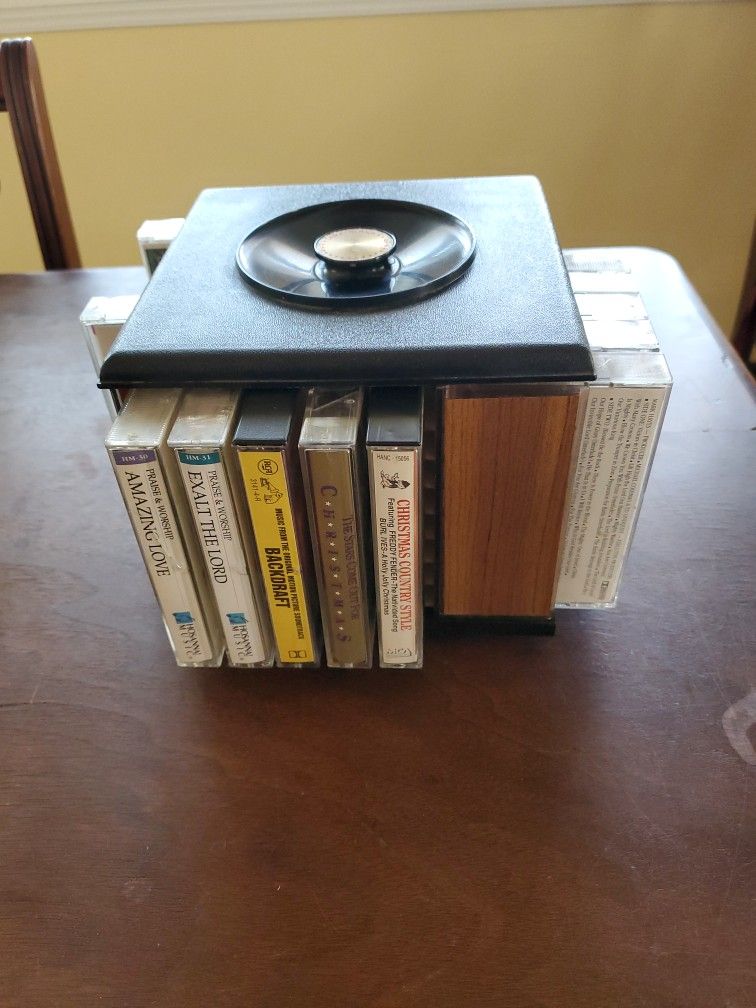Vintage/Retro Cassette Tape Rack/Carousel/Holder/Spinner