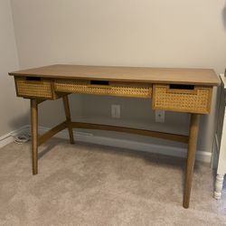 Wooden Rattan Desk & Writing Table