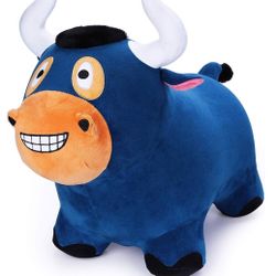 Inflatable Zero-Friction Bouncing Ride On Bull with Plush Cloth