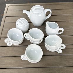 White Denby Tea Set