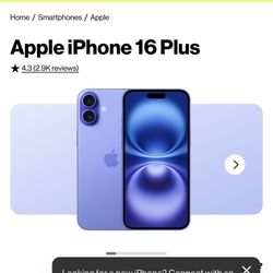 IPHONE 16 PLUS PURPLE MINT CONDITION 