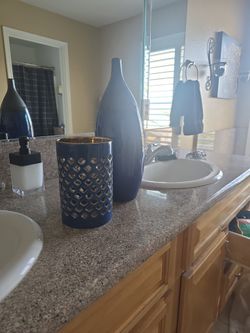 Blue Vase and Candle Holder