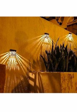 Outdoor Solar Garden Wall Light, Waterproof IP54 Light Control Powered Patio Fence Lighting, Warm White Landscape Lamp for Courtyards, Balconies, and