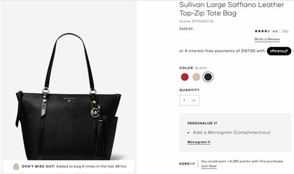 Michael Kors Sullivan Large Saffiano Leather Tote Bag