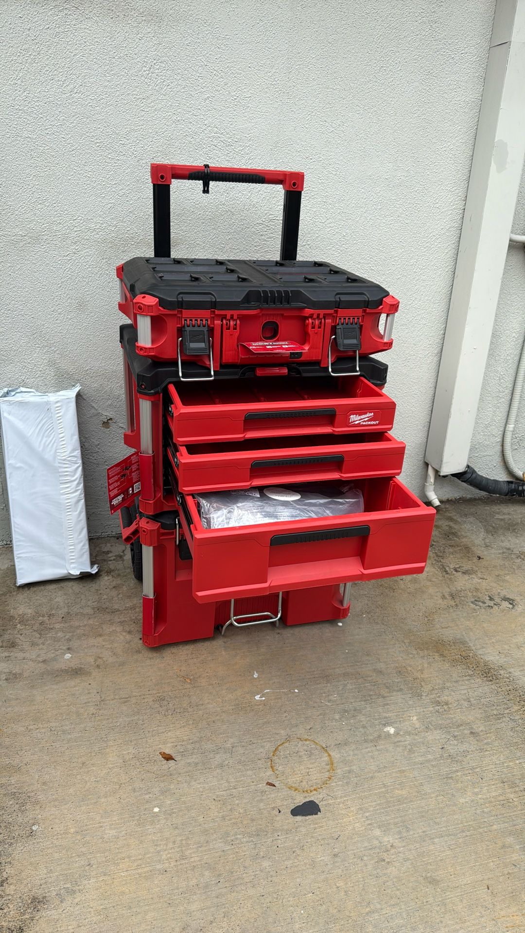 Milwaukee Packout 3pcs 3 Draws Rolling Cart Large Tool Box