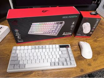 🏆 ASUS ROG AZOTH + ROG KERIS II ACE (WHITE EDITION) – LIKE NEW / FULL SET 🏆