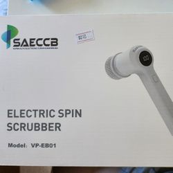 SAECCB Electric Spin Scrubber, Cordless Power Scrubber Cleaning Brush with 6 Replaceable Brush Heads and 2 Rotating Speeds for Bathroom, Tile, Tub, Si