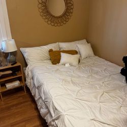 Queen Bed with metal frame