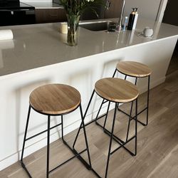 3 Steel Bar Stools