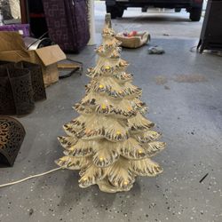 Glass Light Up Christmas Tree