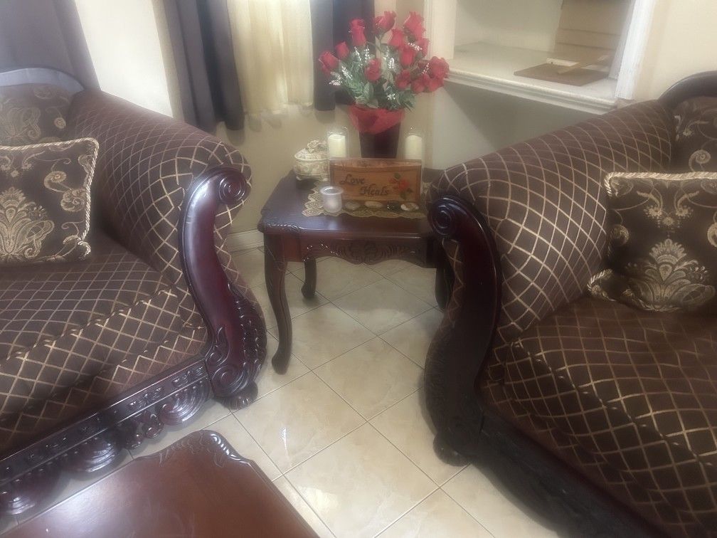 Couches And Wooden Stand