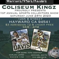 SPORTS CARD SHOW. SATURDAY  9AM TO 4PM. 1265 B ST  WARRIORS 49ERS 