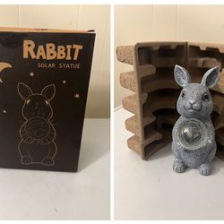 Rabbit with Solar Lantern Garden Statues