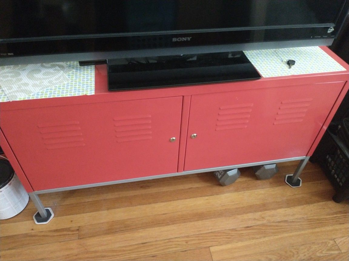 Ikea Red Metal Cabinet W/ Lock