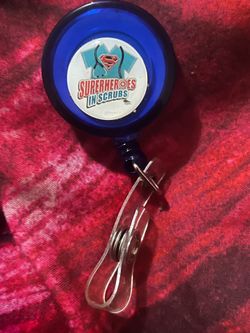 Superhero retractable badge