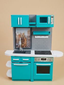 American Girl Kids Play Kitchen Set Teal