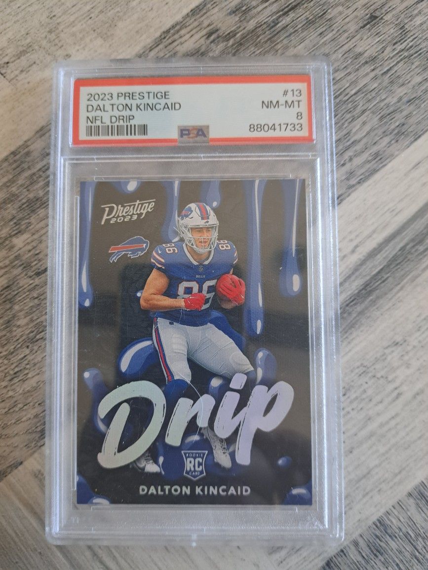 2023 Prestige NFL Drip #13 Dalton Kincaid PSA 8