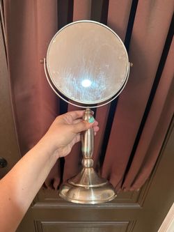 Silver Pedestal Vanity Mirror