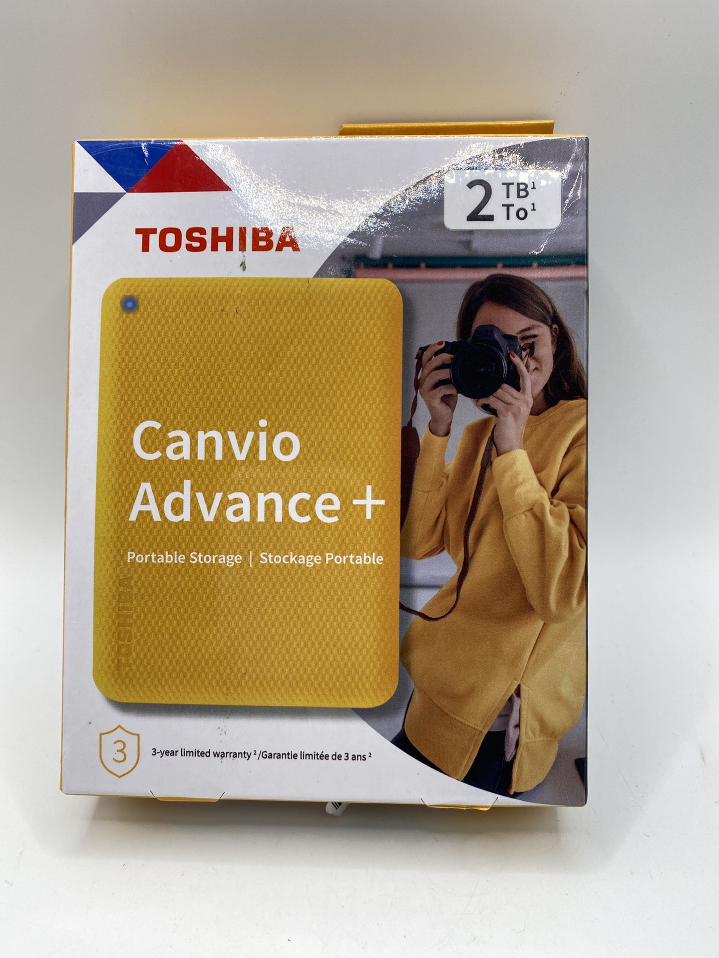 Portable External 2TB Hard Drive Toshiba Canvio Advance Plus Yellow Storage