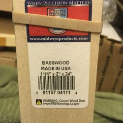 Midwest Basswood Wood 1/16 X 6 X 24in (1)pc