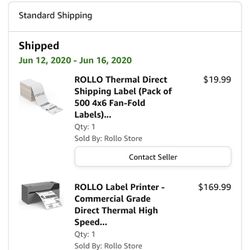 Rollo Thermal Label Printer With Box Of Thermal Sticker Labels 