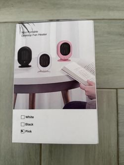 Mini Portable Desktop Fan Heater – Pink