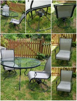 Table with chairs excellent condition wrought iron