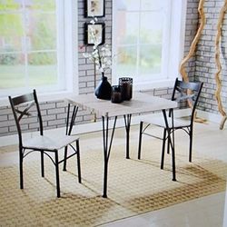 Furniture of America Kelle Transitional Metal 3-Piece Dining Set