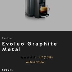 Nespresso Vertuo Coffee and Espresso Maker,1597 ml, by De'Longhi, Graphite Metal