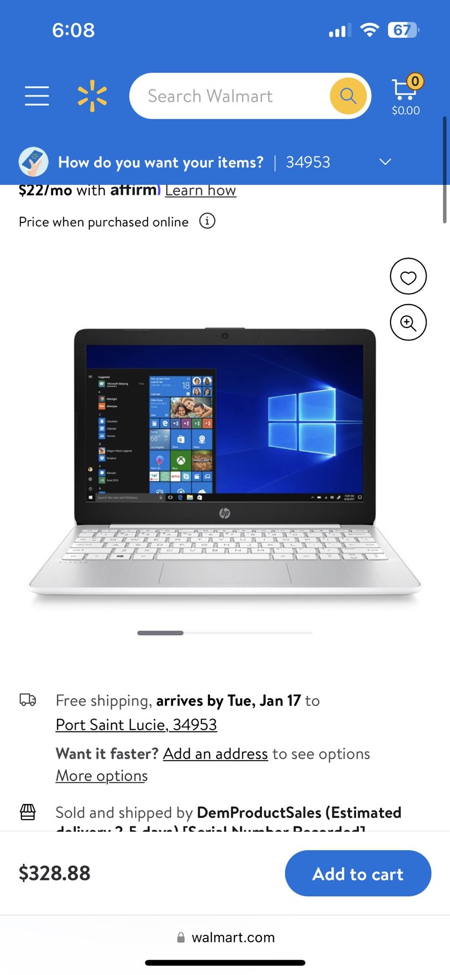 HP Stream Laptop 11-ak0040nr, 11.6" HD, Intel Celeron N4120, 4 GB DDR4 RAM, 64 GB Emmc, Windows 11 Home in S mode