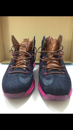 Lebron X 10 Leather Blue Pink Size 10 VNDS
