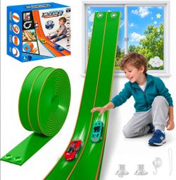Brand new Kids' Play ATVs Track 15ft Flexible Race Track, Lime compatible with Hot Wheels 1/64 Diecast Cars, Kids' Play ATVs Track, Reinforced Suction