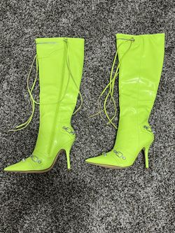 Size 6 LIME GREEN BOOTS