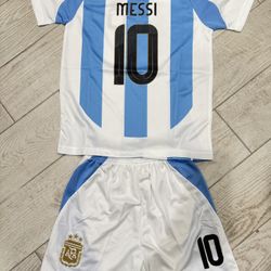 Lion Messi Jersey And Shorts Kids Youth Home Argentina FIFA 