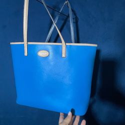Coach Blue Saffiano Leather Tote Bag